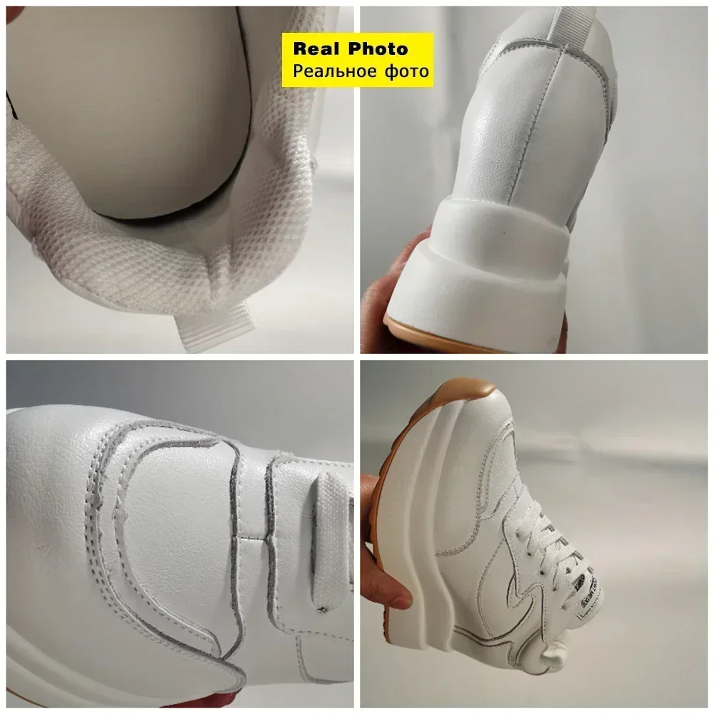 Fujin 10cm 4 inch Platform Wedge Sneakers Chunky Shoes Genuine Leather for Women Summer Shoes Autumn Walking Sneakers Fashion - Image 6