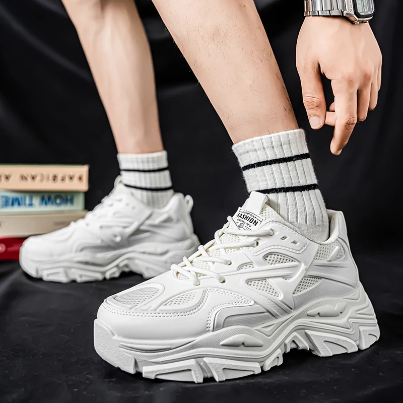 Men's casual sports shoes Four season new breathable Thick sole non-slip comfort outdoor running shoes students classic sneakers - Image 3