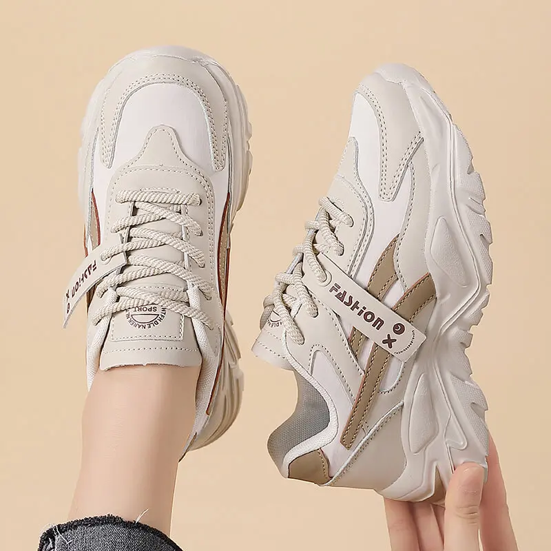 Casual Leather Sneakers for Women Autumn Winter Comfortable Walking Shoes Fashion Patchwork Thick Bottom Sports Shoes Female - Image 6