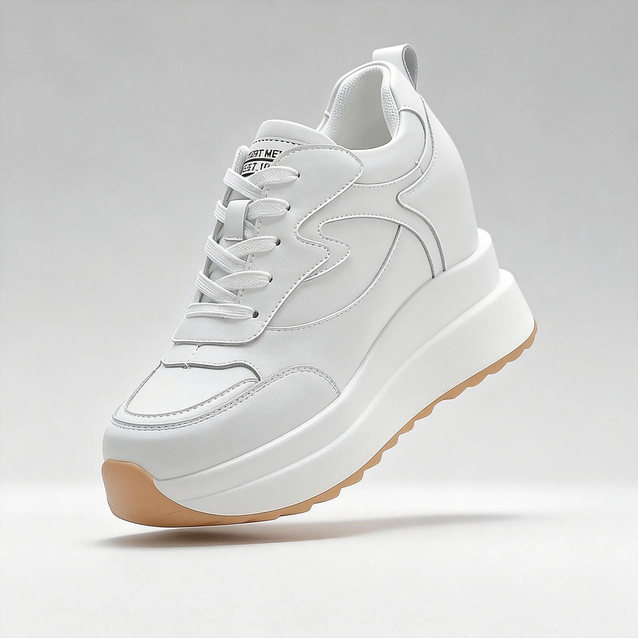 Fujin 10cm 4 inch Platform Wedge Sneakers Chunky Shoes Genuine Leather for Women Summer Shoes Autumn Walking Sneakers Fashion