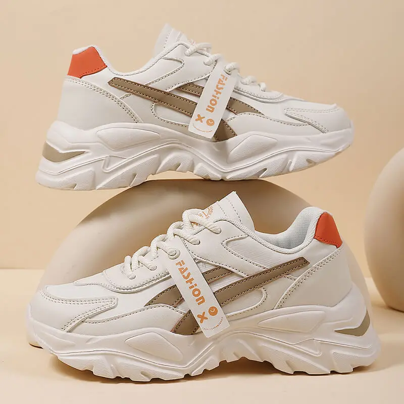 Casual Leather Sneakers for Women Autumn Winter Comfortable Walking Shoes Fashion Patchwork Thick Bottom Sports Shoes Female - Image 3